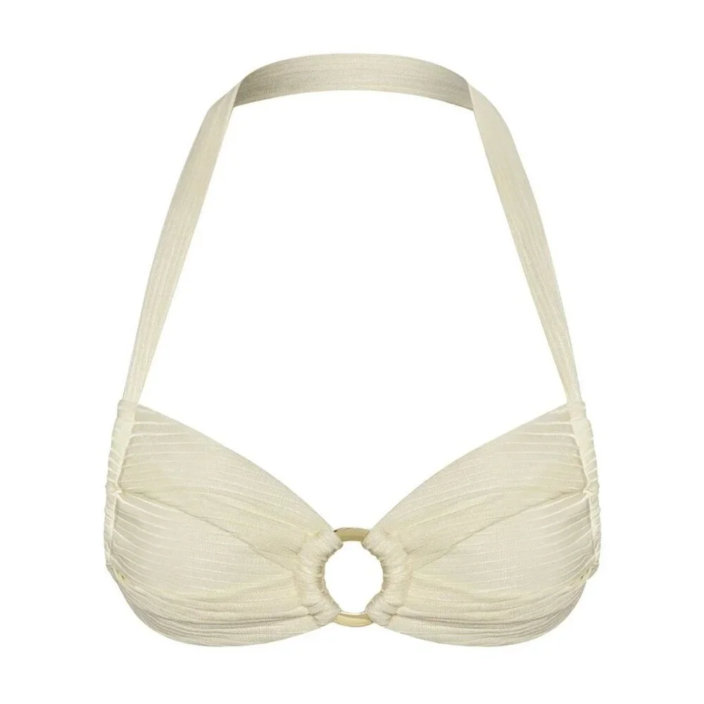 MONDAY Swimwear Bronte Bikini Top in Ivory Shiny Rib